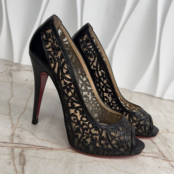 Very Lace туфлі-човники чорні шкіряні Laser-Cut CLPUMP фото