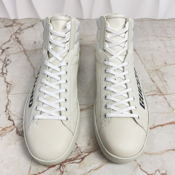 Ace Band Graphic Print Sneakers Calfskin White