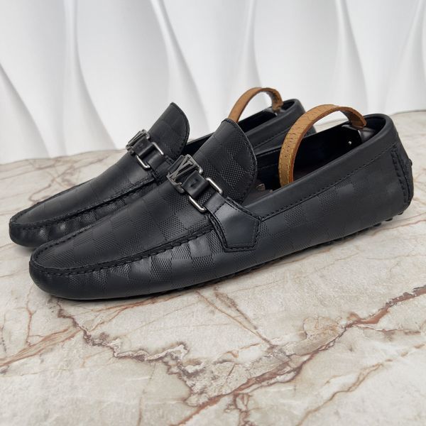 Hockenheim Damier Infini Moccasins Black Leather