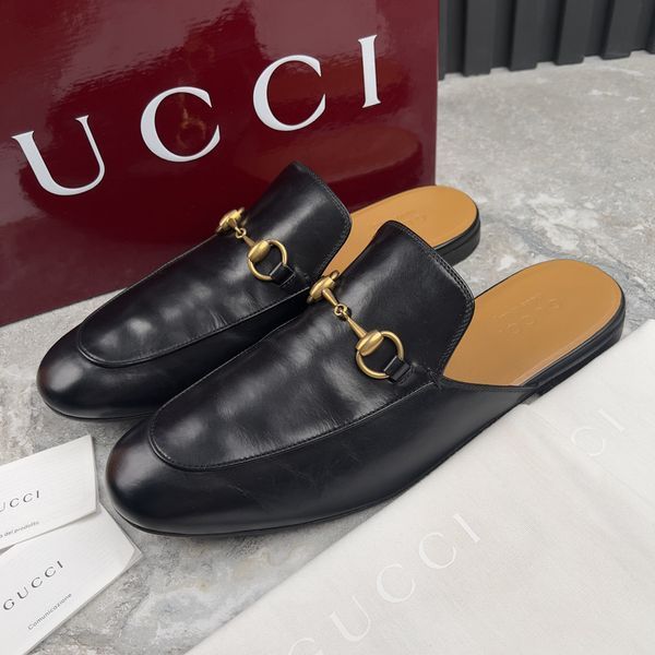 Princetown Horsebit Mules Black Leather