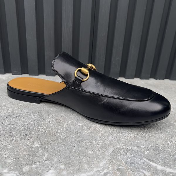 Princetown Horsebit Mules Black Leather