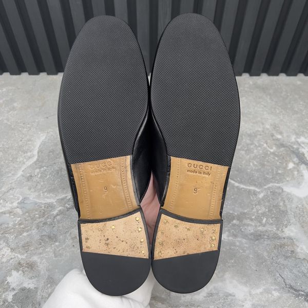 Princetown Horsebit Mules Black Leather
