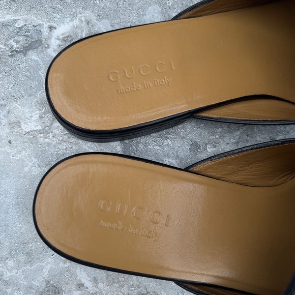Princetown Horsebit Mules Black Leather