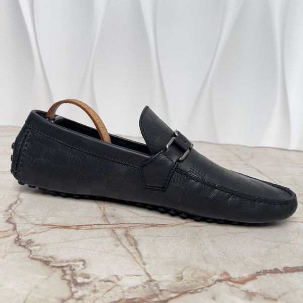 Hockenheim Damier Infini Moccasins Black Leather