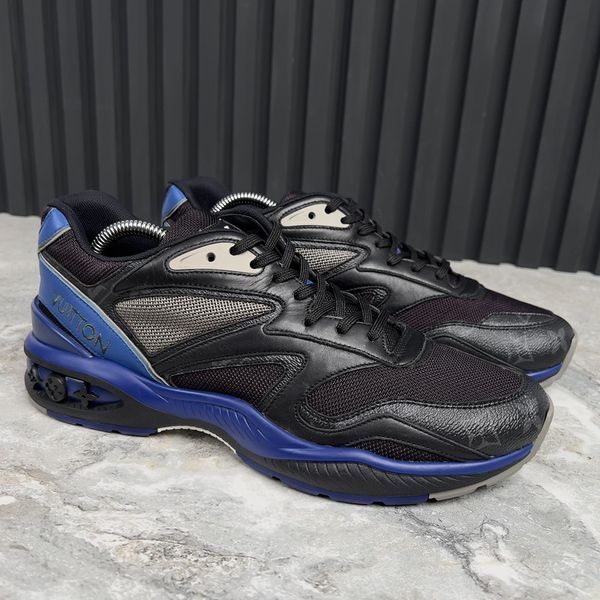 LV Trail Monogram Eclipse кросівки чорні з синім із сітки 3483 фото