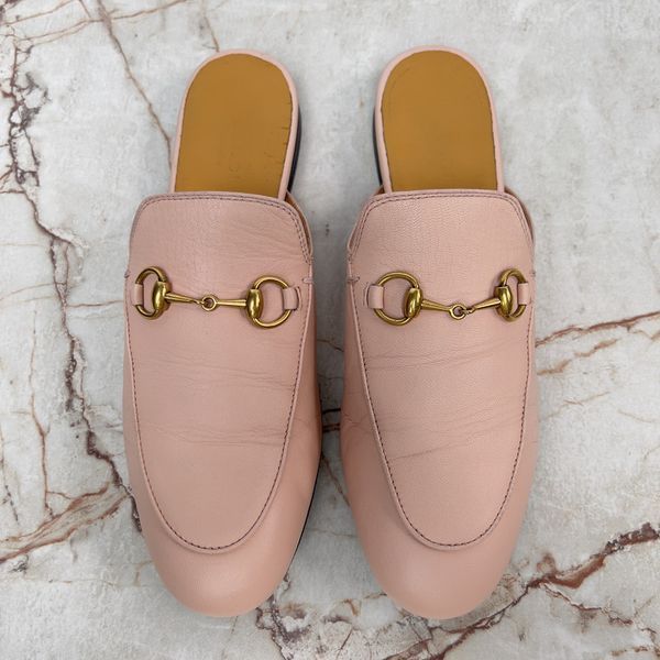 Princetown Horsebit Slipper Mule Pink Leather