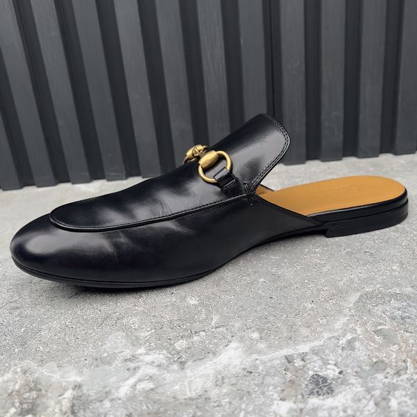 Princetown Horsebit Mules Black Leather