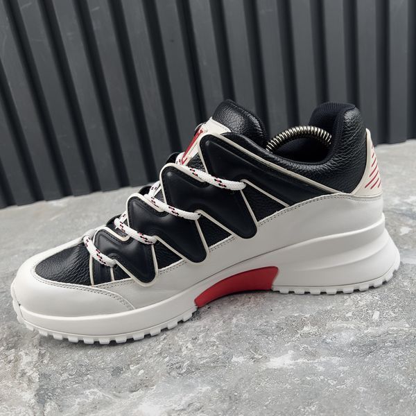Zig Zag Sneakers Black White Leather 3947 фото