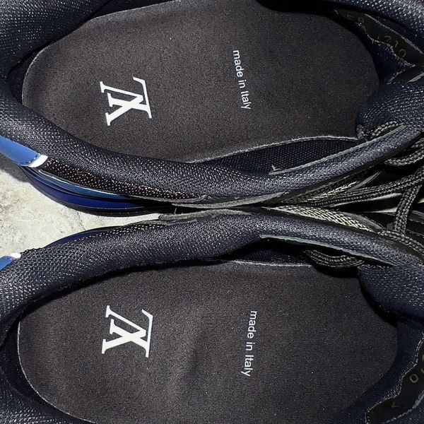 LV Trail Monogram Eclipse кросівки чорні з синім із сітки 3483 фото