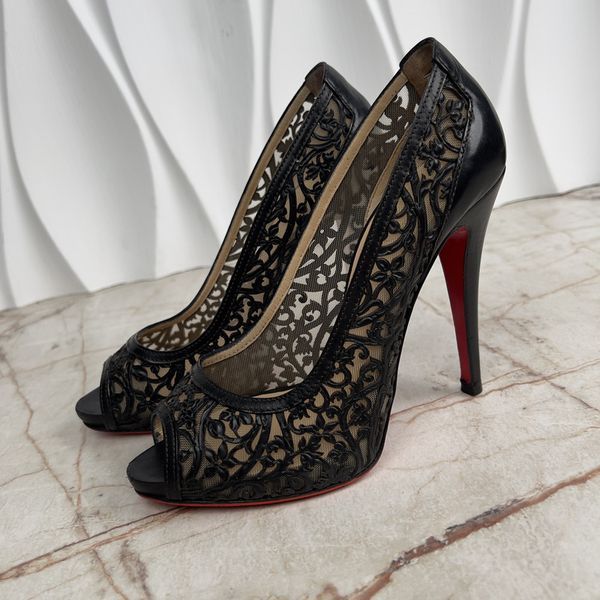Very Lace туфлі-човники чорні шкіряні Laser-Cut CLPUMP фото