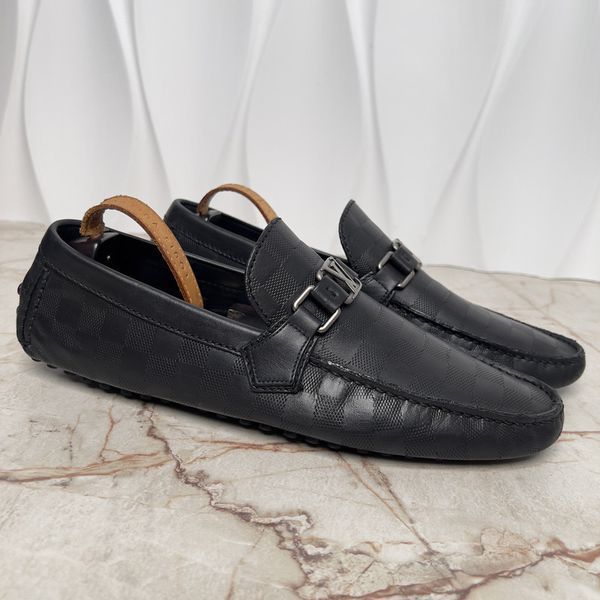 Hockenheim Damier Infini Moccasins Black Leather
