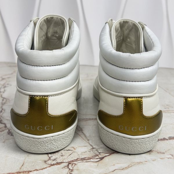 Ace Band Graphic Print Sneakers Calfskin White