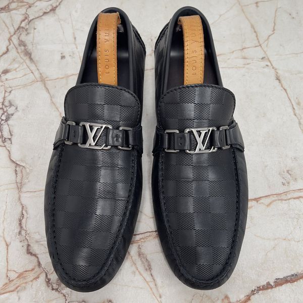 Hockenheim Damier Infini Moccasins Black Leather