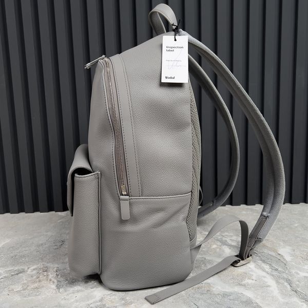 Takeoff Backpack Aerogram Logo Gray Grained Leather