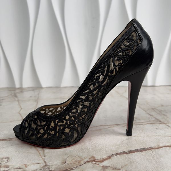 Very Lace туфлі-човники чорні шкіряні Laser-Cut CLPUMP фото