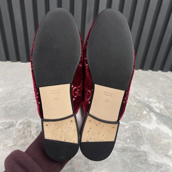 Princetown Horsebit Mules Maxi GG Signature Red Velour