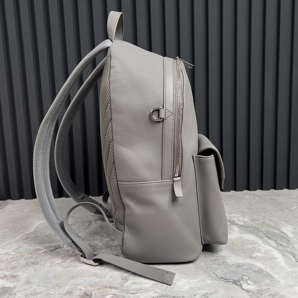 Takeoff Backpack Aerogram Logo Gray Grained Leather