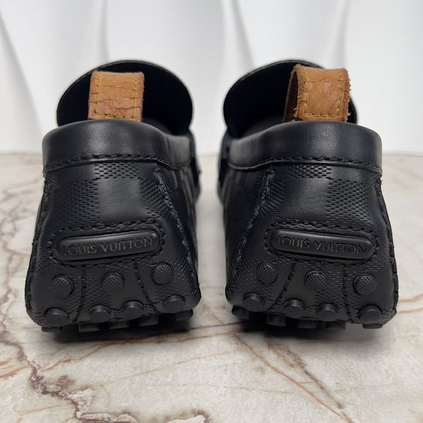 Hockenheim Damier Infini Moccasins Black Leather