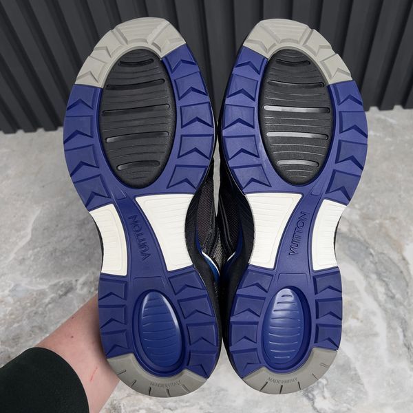 LV Trail Monogram Eclipse кросівки чорні з синім із сітки 3483 фото