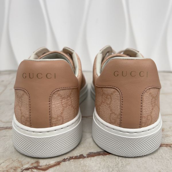 Ace Web Sneakers GG Signature Canvas Pink Leather