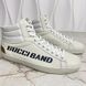 Ace Band Graphic Print Sneakers Calfskin White