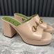 Houdan Horsebit Plaform Heel Mules Pink Leather