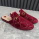 Princetown Horsebit Mules Maxi GG Signature Red Velour