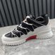 Zig Zag Sneakers Black White Leather 3947 фото 5