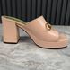 Houdan Horsebit Plaform Heel Mules Pink Leather