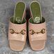 Houdan Horsebit Plaform Heel Mules Pink Leather