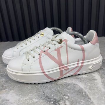 Time Out Sneakers Pink Logo White Leather