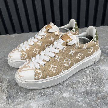 Time Out Sneakers Monogram Logo Beige Canvas