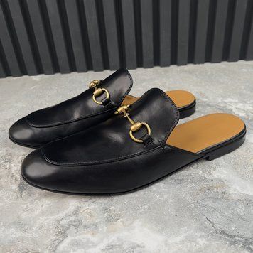 Princetown Horsebit Mule Black Leather