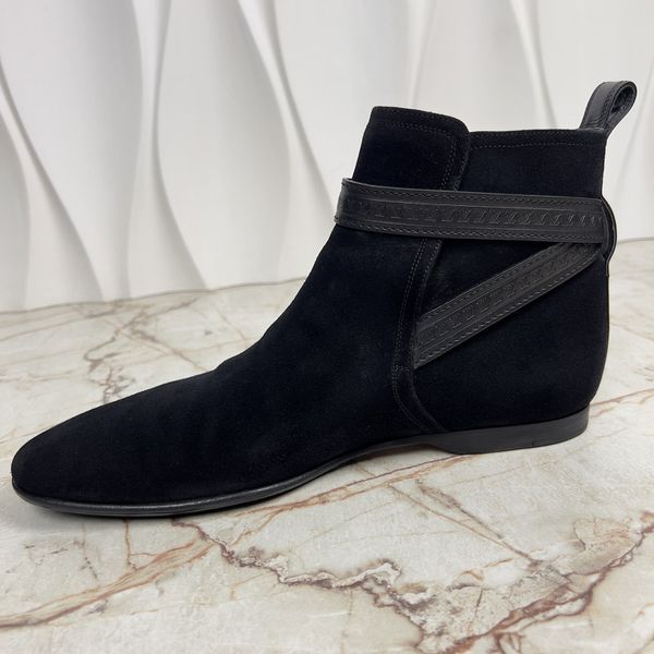 LV Monogram Ankle Boots Strap Black Suede