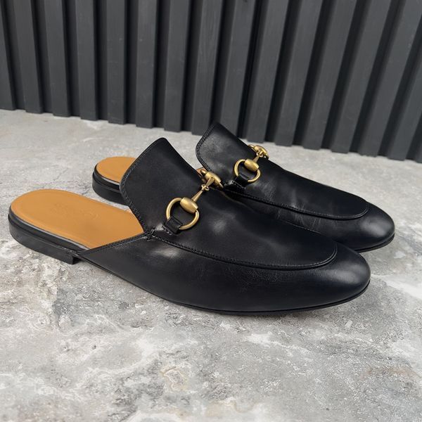 Princetown Horsebit Mule Black Leather