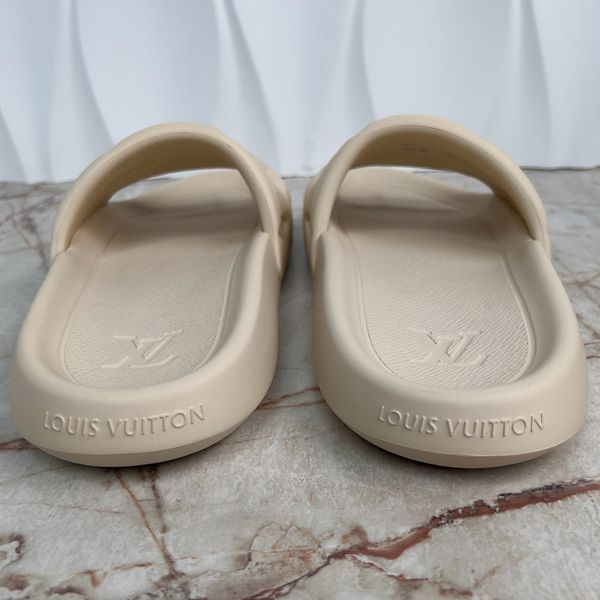 Waterfront Monogram Embossed Sandals Beige Rubber