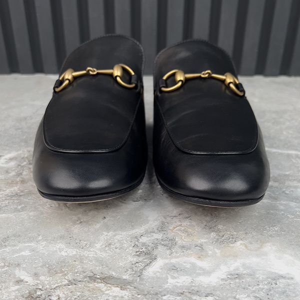 Princetown Horsebit Mule Black Leather