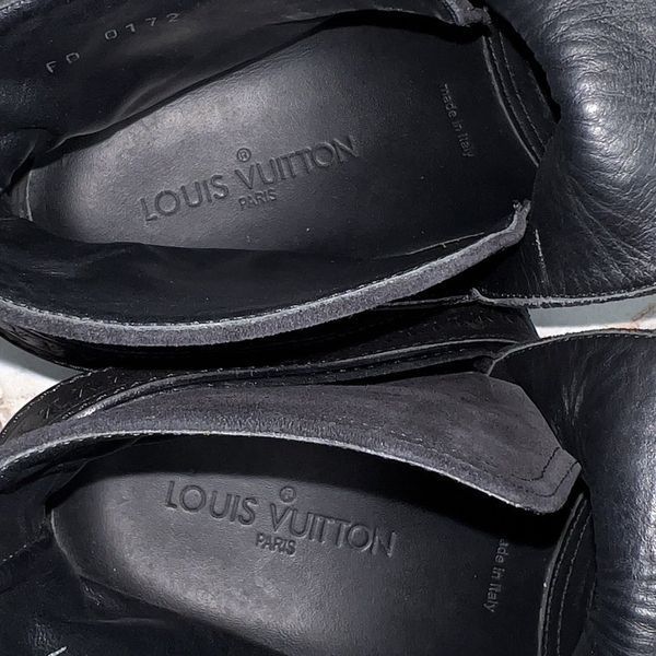 LV Monogram Ankle Boots Strap Black Suede