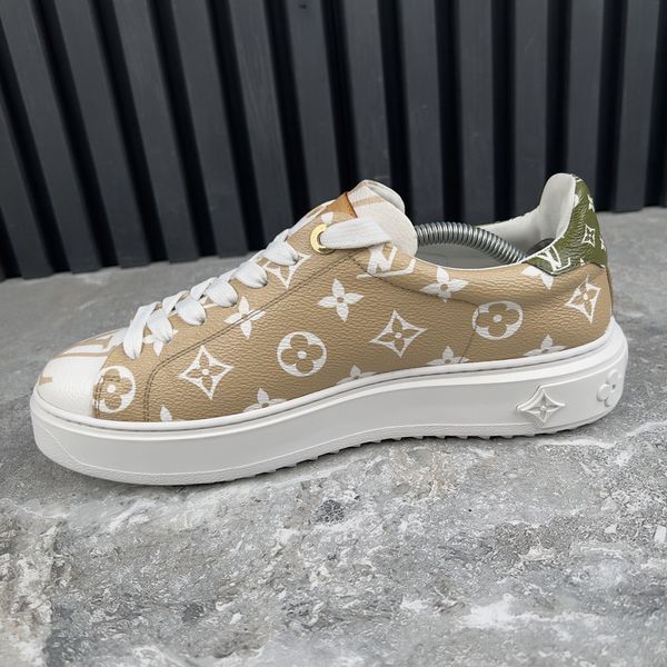 Time Out Sneakers Monogram Logo Beige Canvas