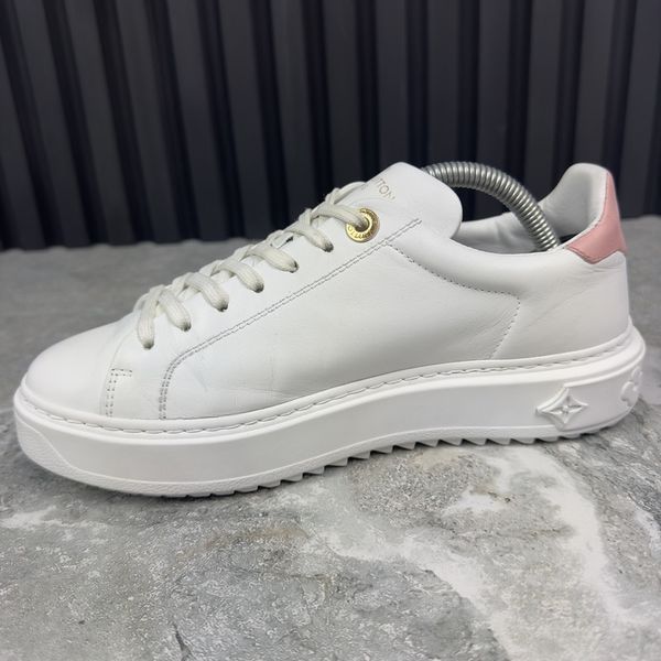 Time Out Sneakers Pink Logo White Leather