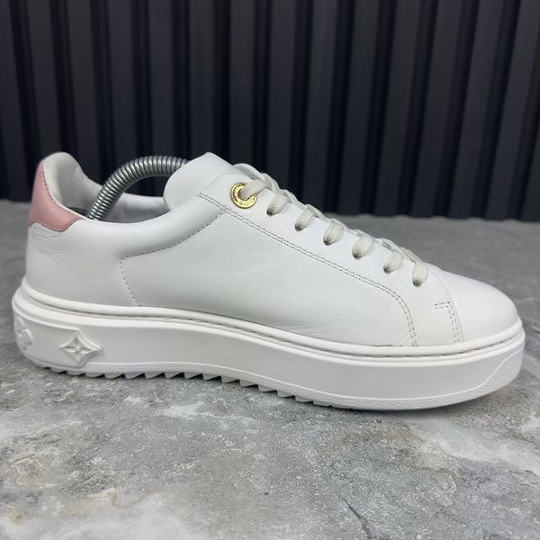 Time Out Sneakers Pink Logo White Leather