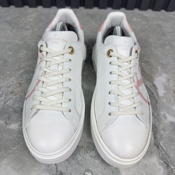 Time Out Sneakers Pink Logo White Leather