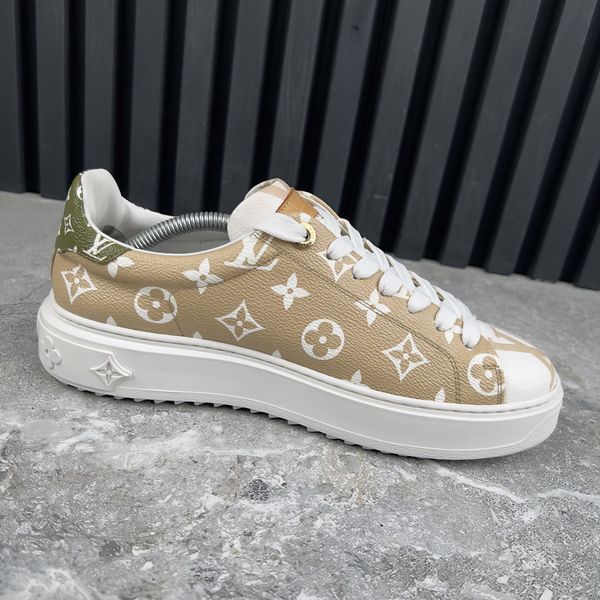Time Out Sneakers Monogram Logo Beige Canvas