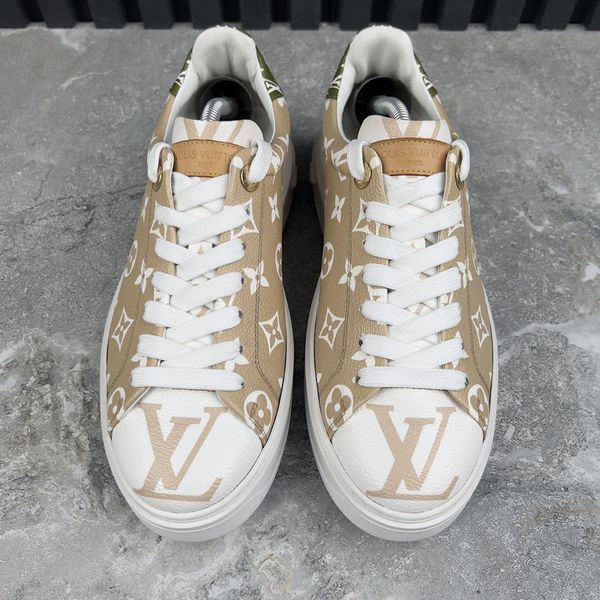 Time Out Sneakers Monogram Logo Beige Canvas