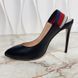 Sylvie Malaga Stripe Pumps High Heels Black Leather