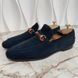 Jordaan Horsebit Web Loafers Blue Suede