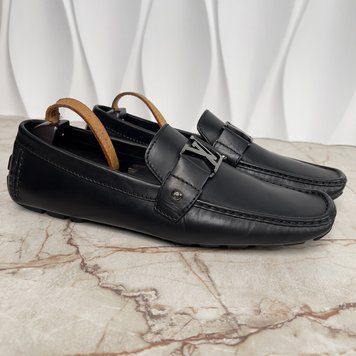 Monte Carlo Driving Moccasins Black Leather