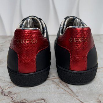 Gucci x Sega Ace Ayers Web Guccy кросівки чорні шкіряні принтовані 2158 фото