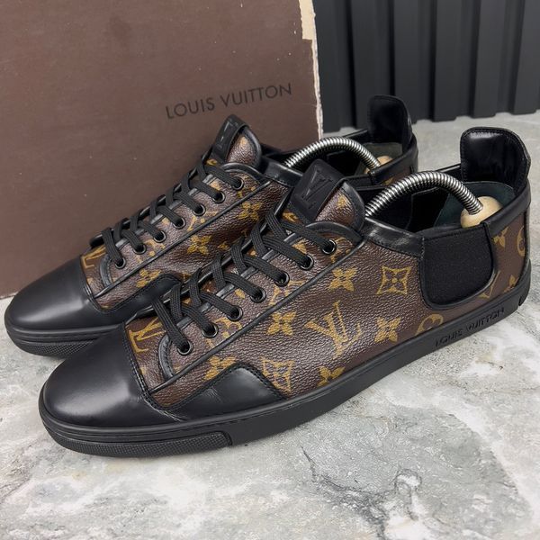 Slalom Monogram Sneakers Brown Leather