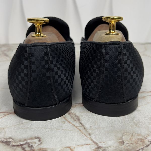 Chain Damier Loafer Black Satin